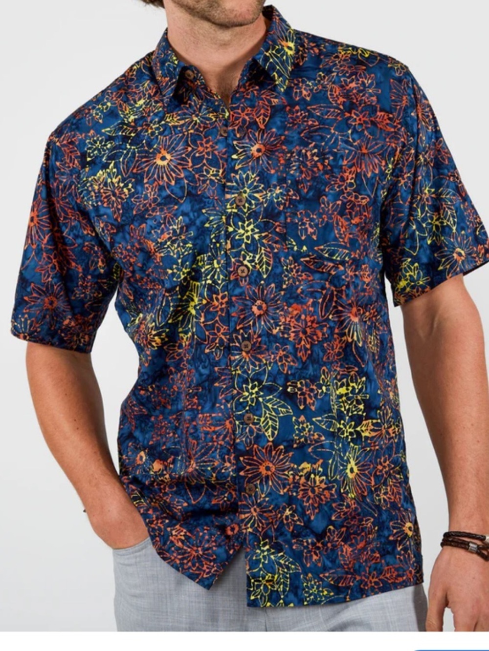 Men’s Westport BLACK 3XB Navy Floral Button-Up Shirt NWT